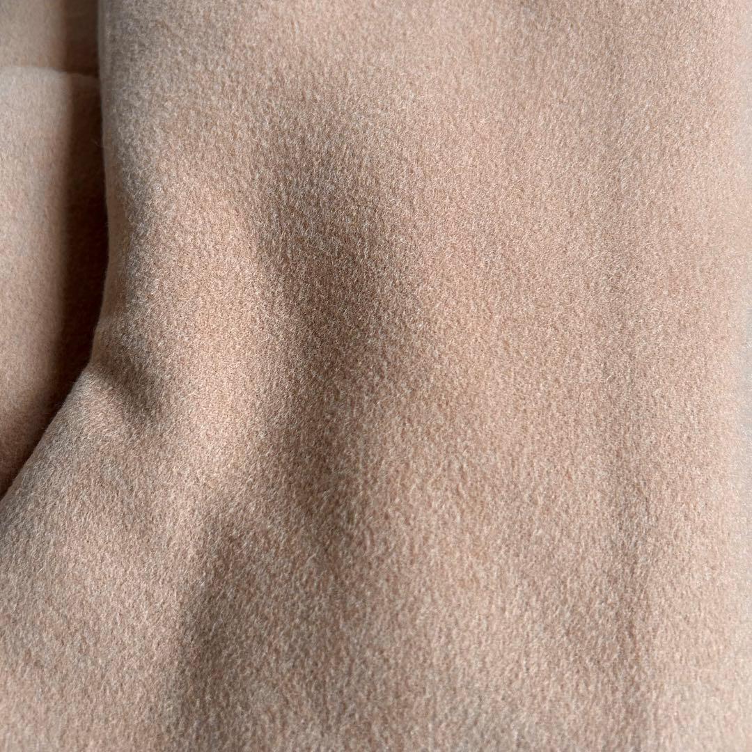 スピックアンドスパン ウールノーカラーミドル丈コート リバーコート キャメル M