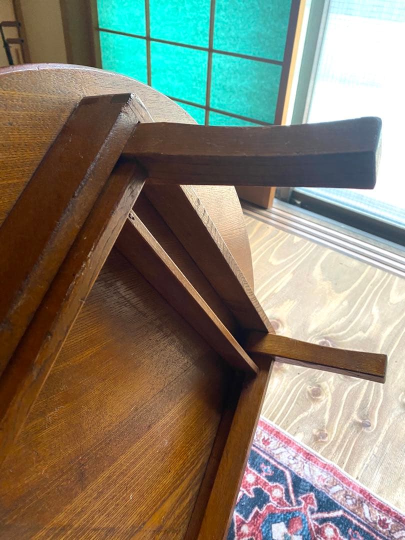 昭和レトロ　折り畳み式木製ちゃぶ台　円卓アンティーク　骨董