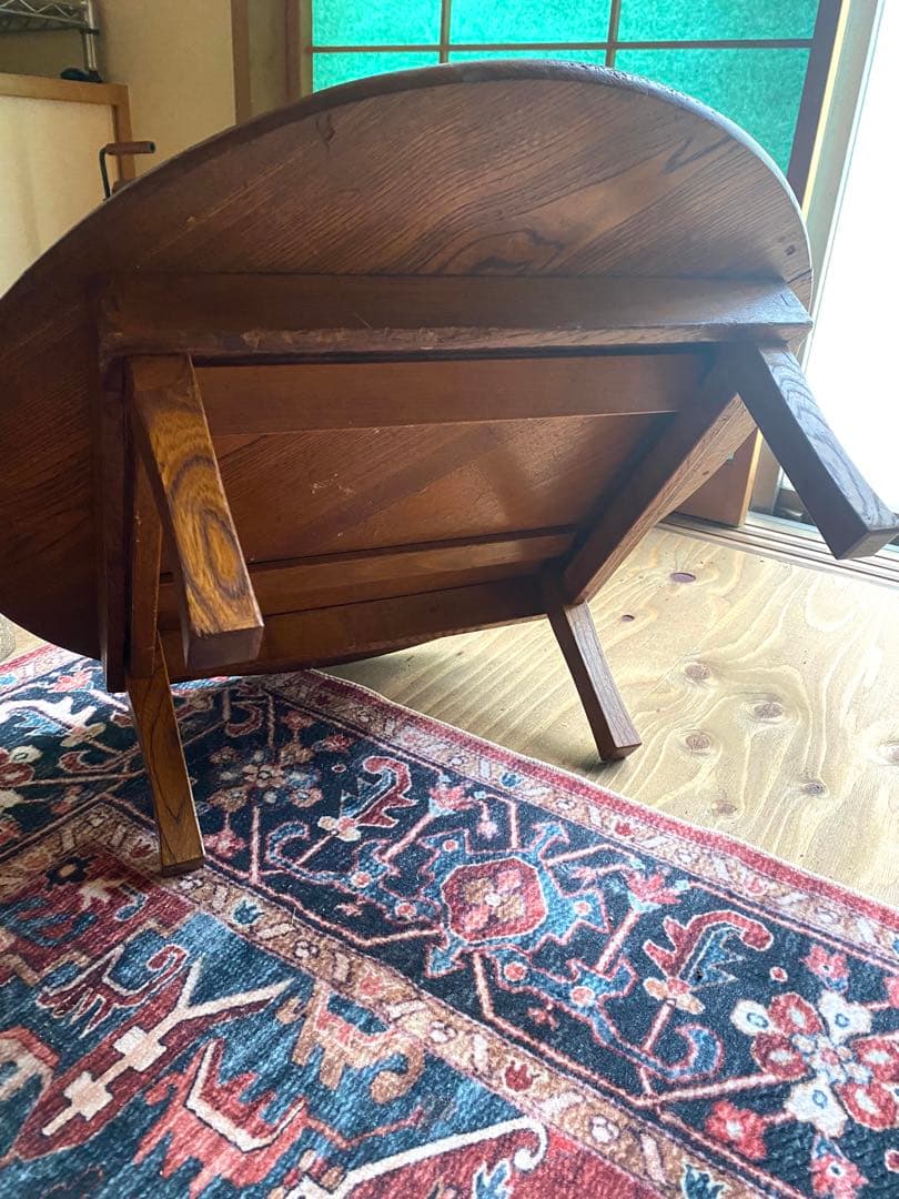 昭和レトロ　折り畳み式木製ちゃぶ台　円卓アンティーク　骨董