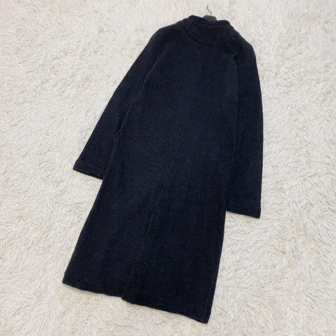 【美品】エヴァムエヴァ プレスウールコート ロング ノーカラー 定番 人気