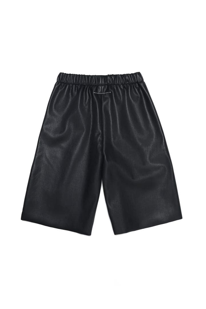 メゾン マルジェラ キッズ ジップディテール フェイクレザー ショートパンツ