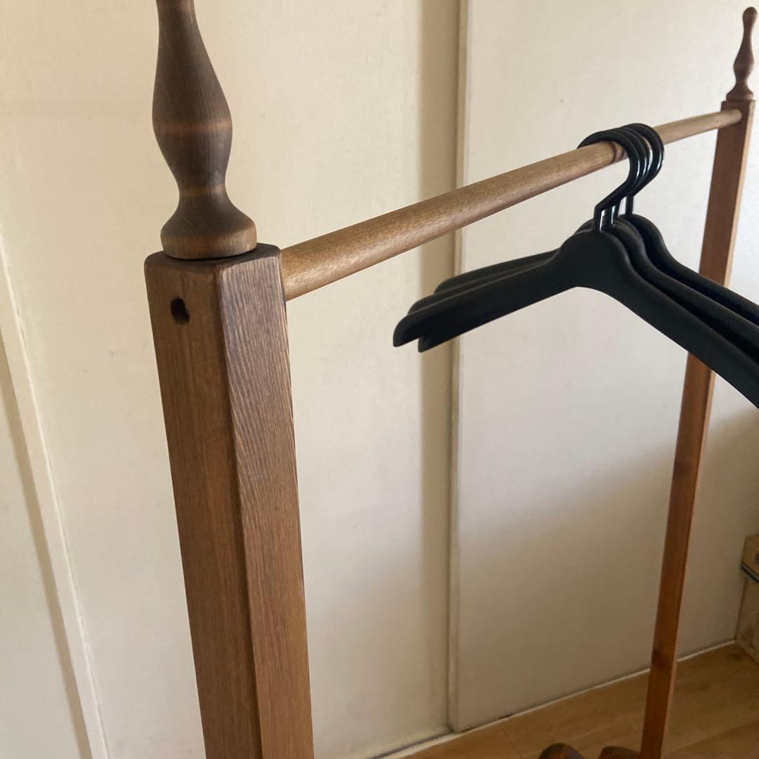 木製 キャスター付き キャスター付きハンガーラック コートラック