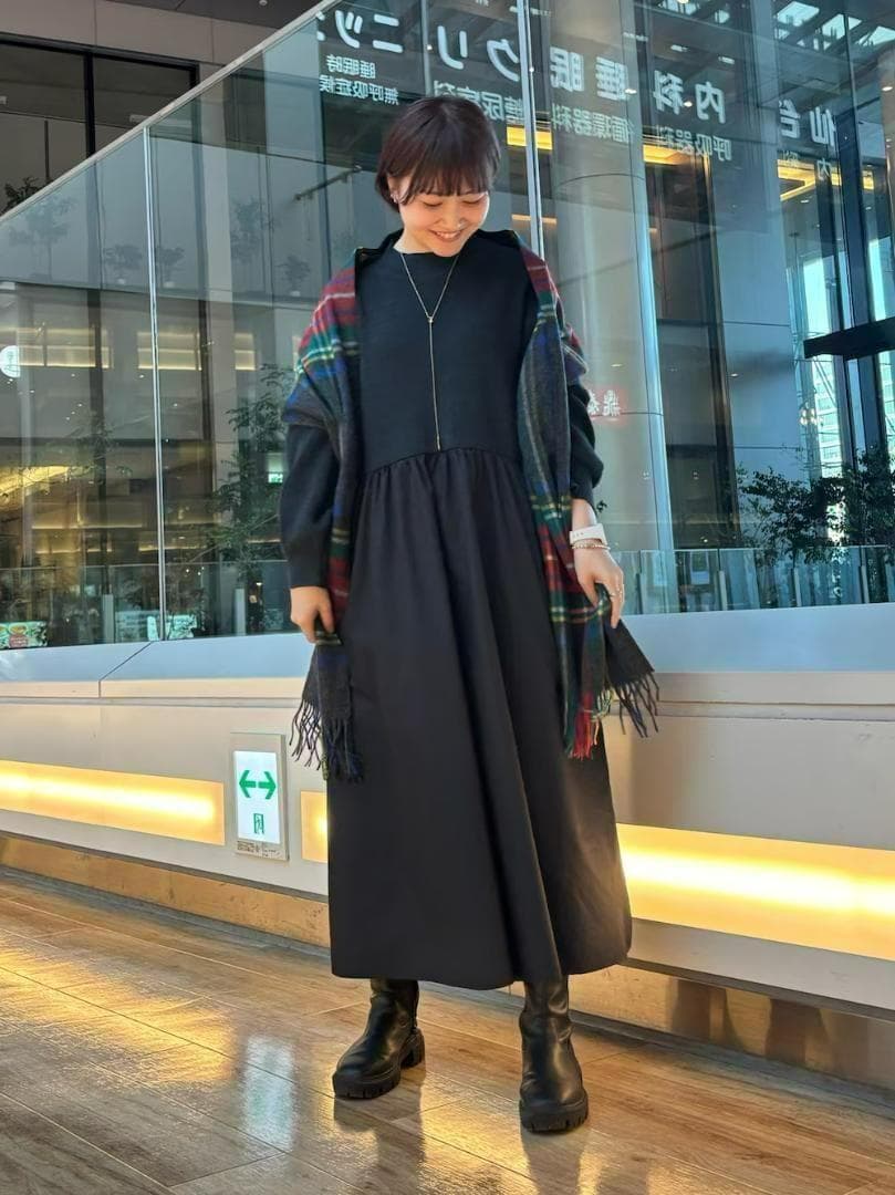 新品◆DOORS◆ニットドッキングワンピース《BLACK》◆アーバンリサーチ