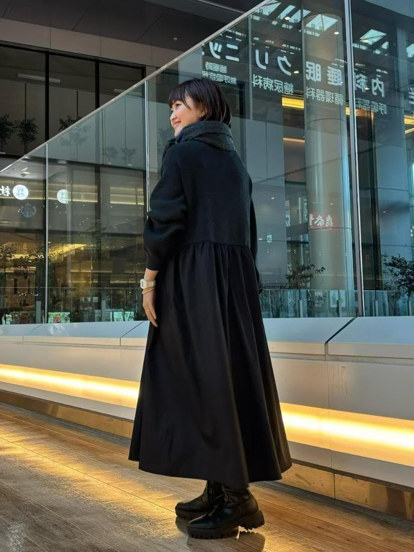 新品◆DOORS◆ニットドッキングワンピース《BLACK》◆アーバンリサーチ