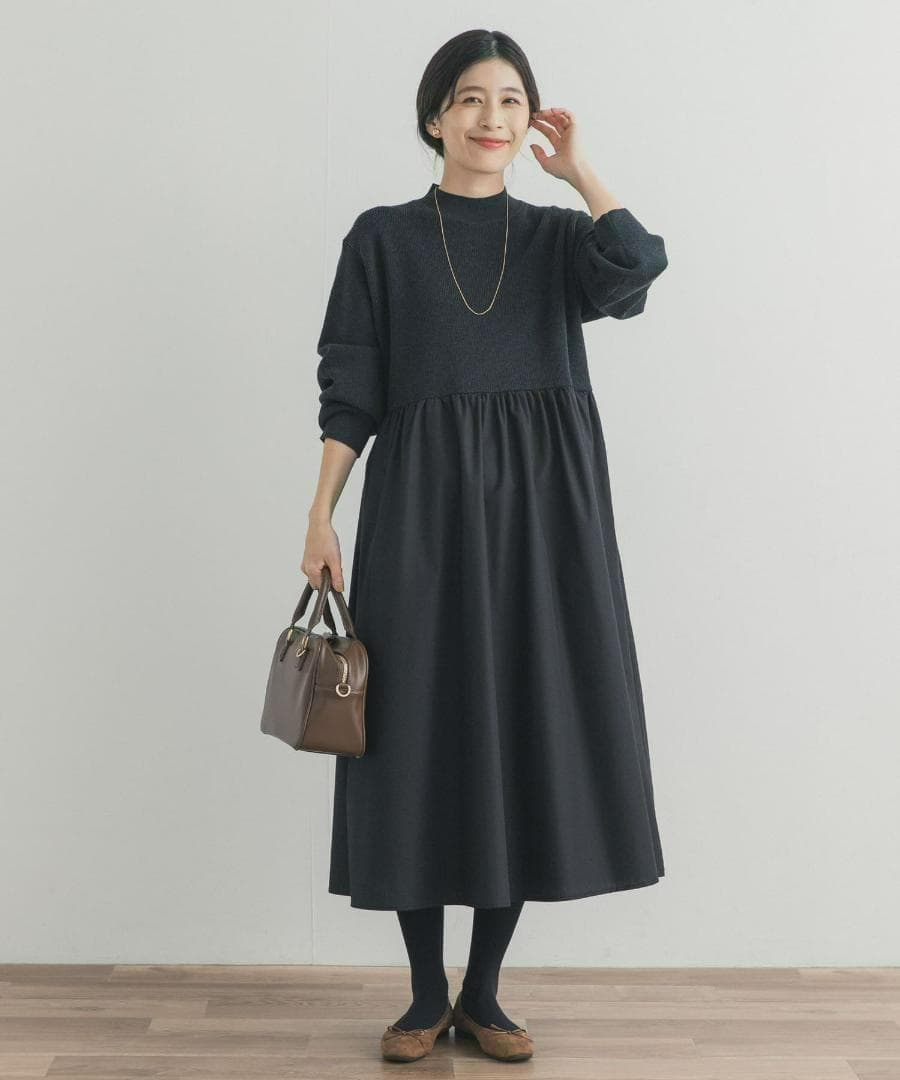 新品◆DOORS◆ニットドッキングワンピース《BLACK》◆アーバンリサーチ