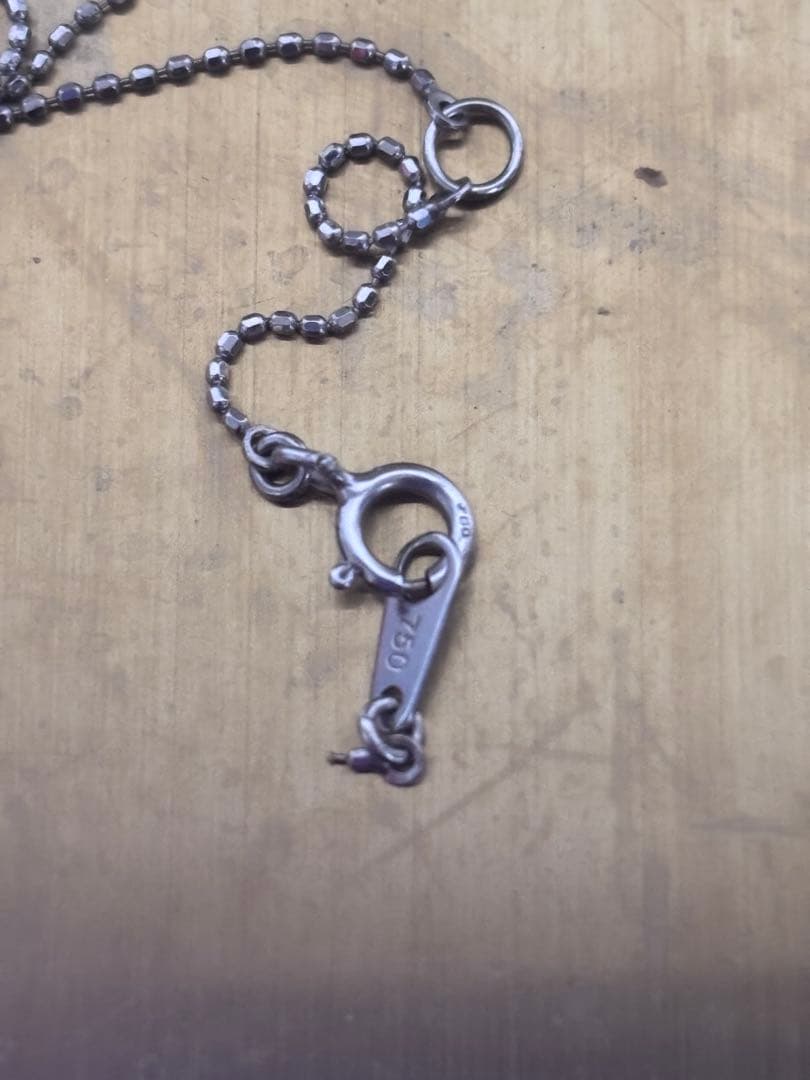 ジャンク品　K18 750 切れネックレスチェーン　ダイヤモンドトップ