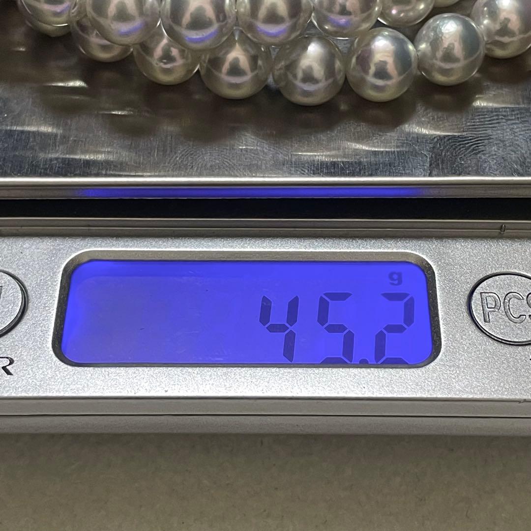 【テリ最強✨超大珠】 あこや真珠 ネックレス8.5-9.0 ブルーグレー パール