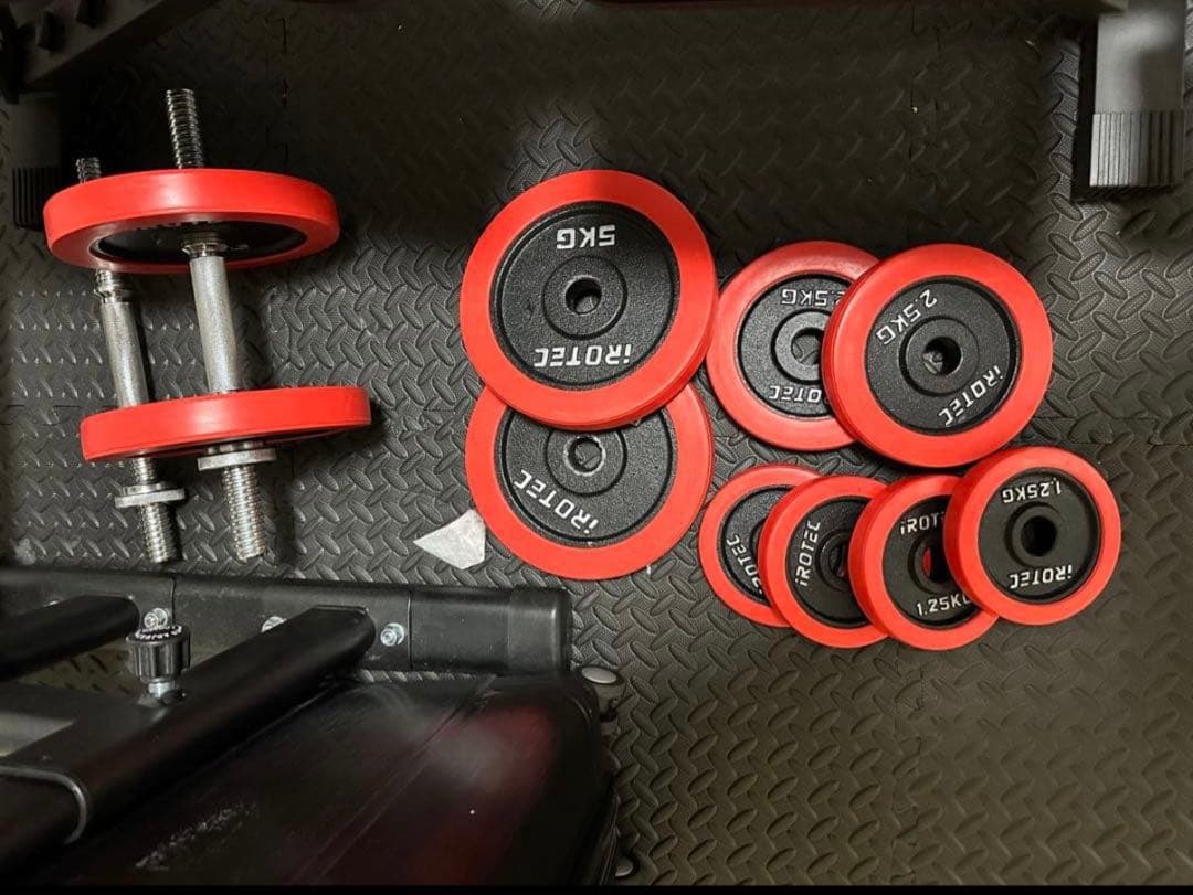 300kg耐荷重トレーニングベンチと100kgダンベルセット