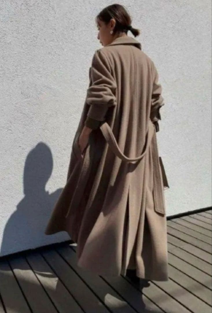 ジャケット・アウター AMERI POOFY FLARE LONG COAT S