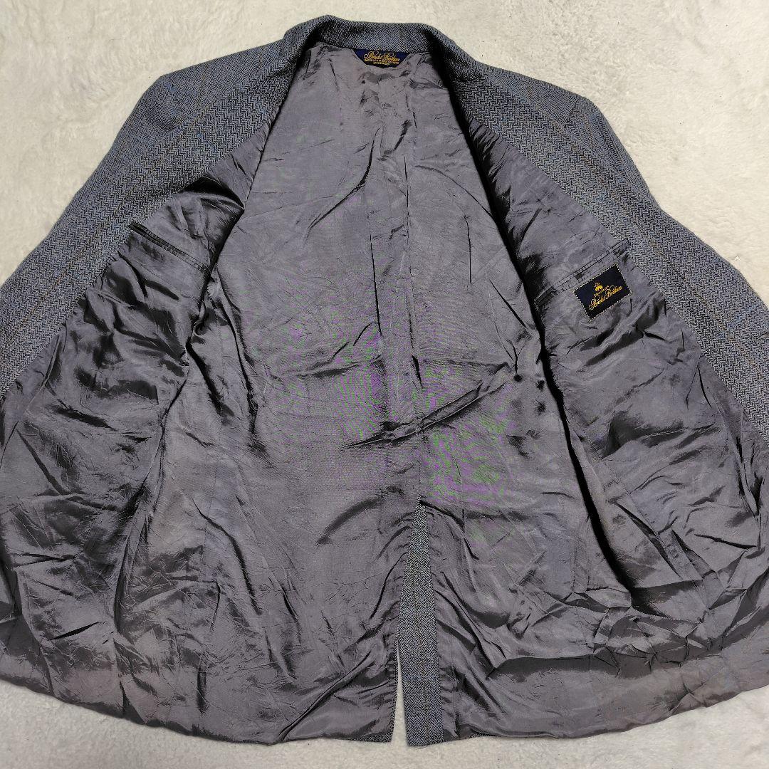 【XL相当】ブルックスブラザーズ ヘリンボーン テーラードジャケット グレー系