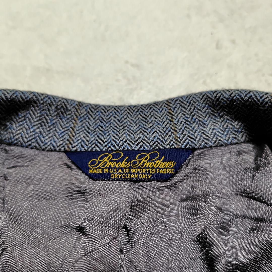 【XL相当】ブルックスブラザーズ ヘリンボーン テーラードジャケット グレー系