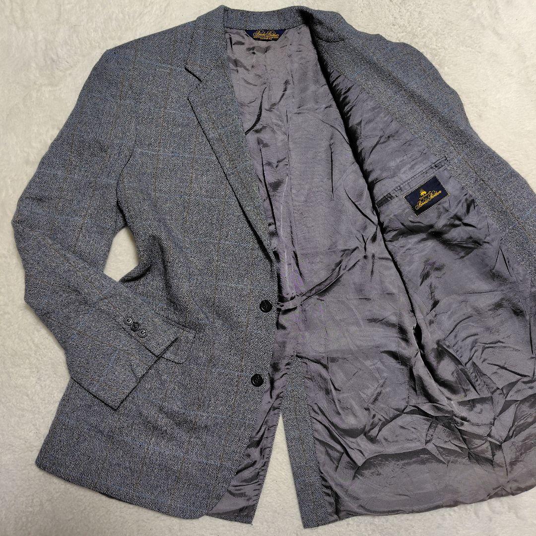 【XL相当】ブルックスブラザーズ ヘリンボーン テーラードジャケット グレー系