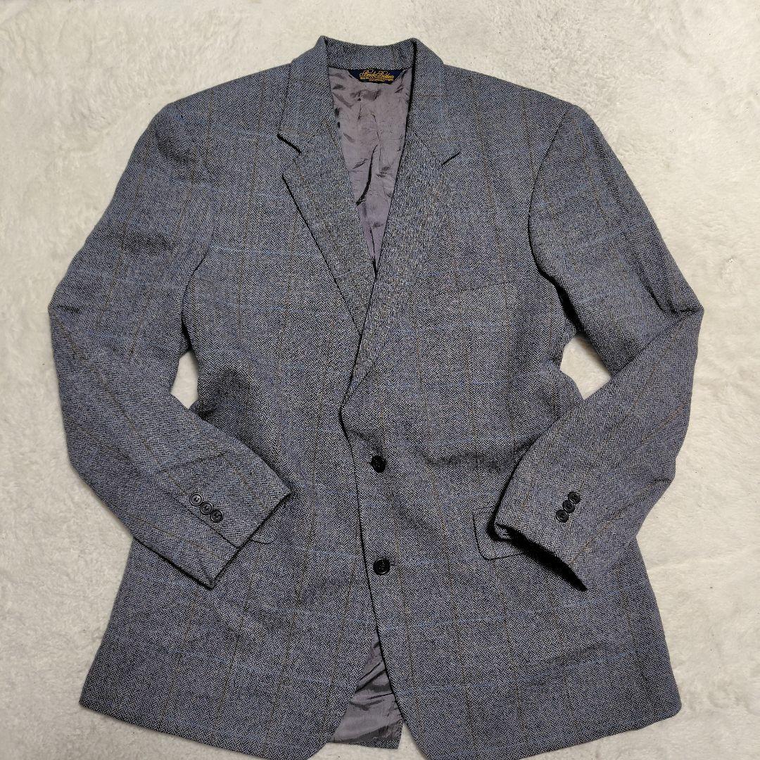 【XL相当】ブルックスブラザーズ ヘリンボーン テーラードジャケット グレー系