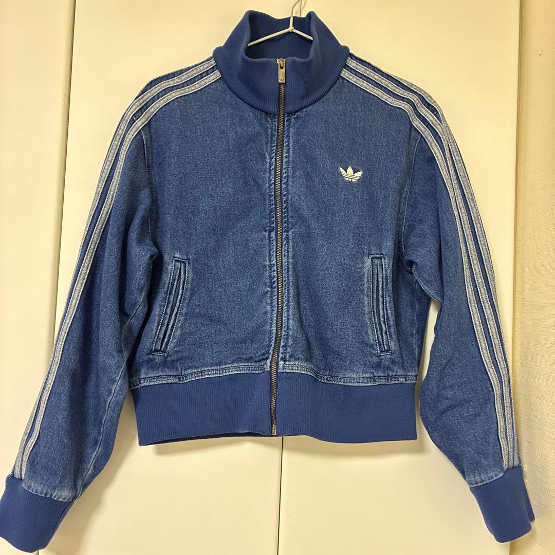 adidas ジャージ　ジーンズ　アディダス デニムブルー ジャージ　XL