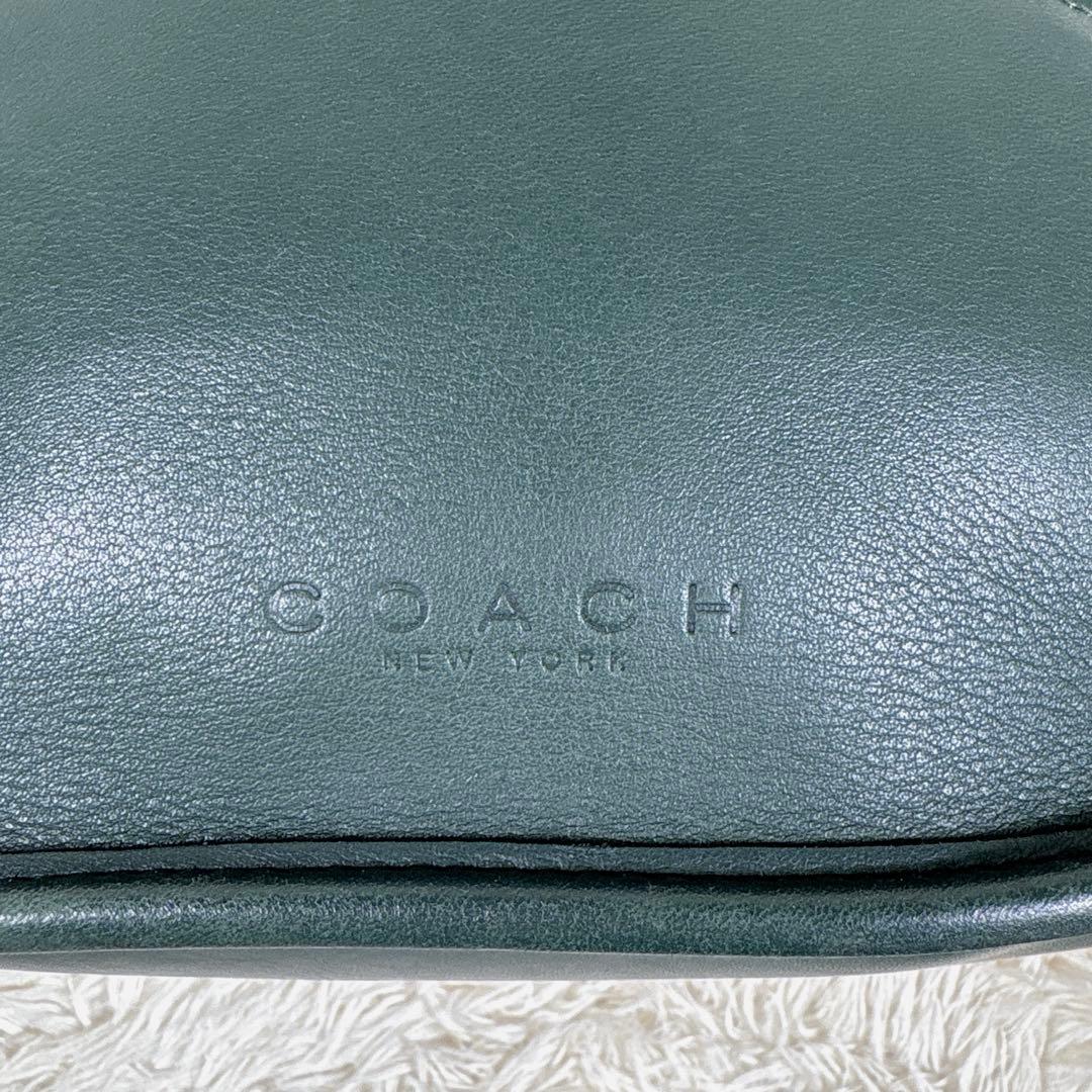 貴重 COACH コーチ バケツ型 トートバッグ ハンドバックレザー グリーン