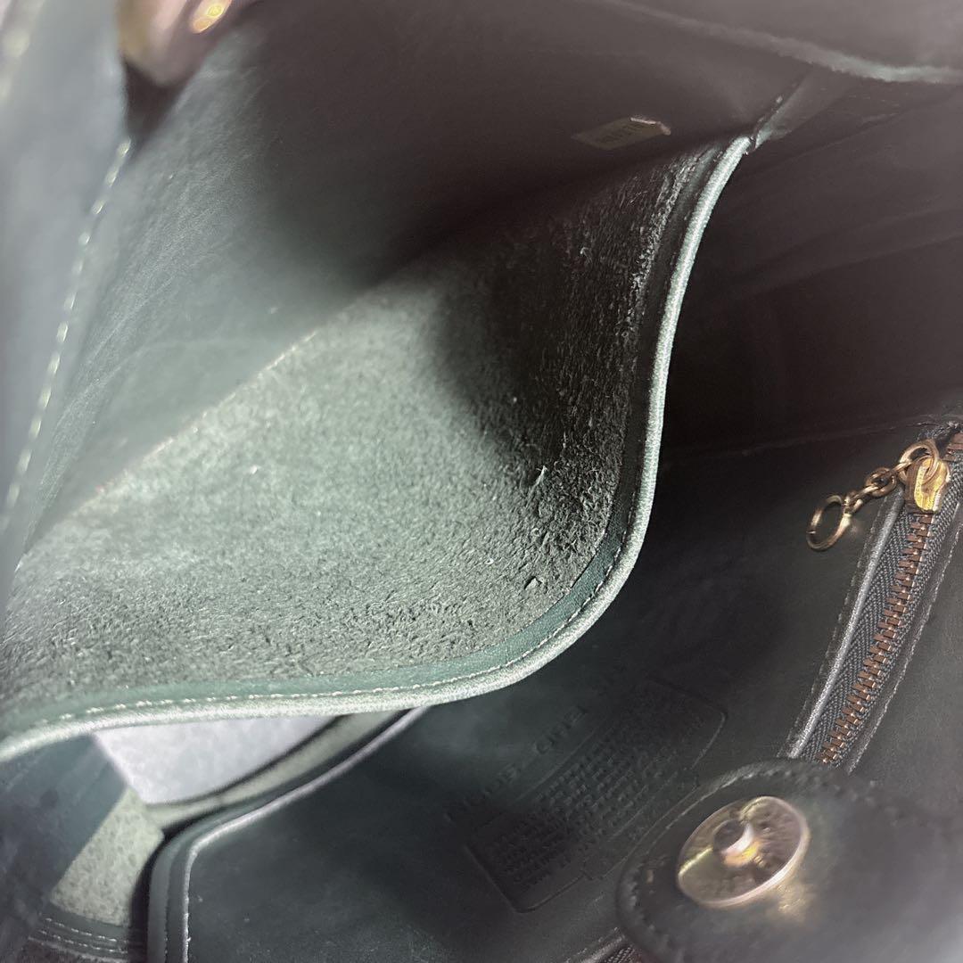 貴重 COACH コーチ バケツ型 トートバッグ ハンドバックレザー グリーン