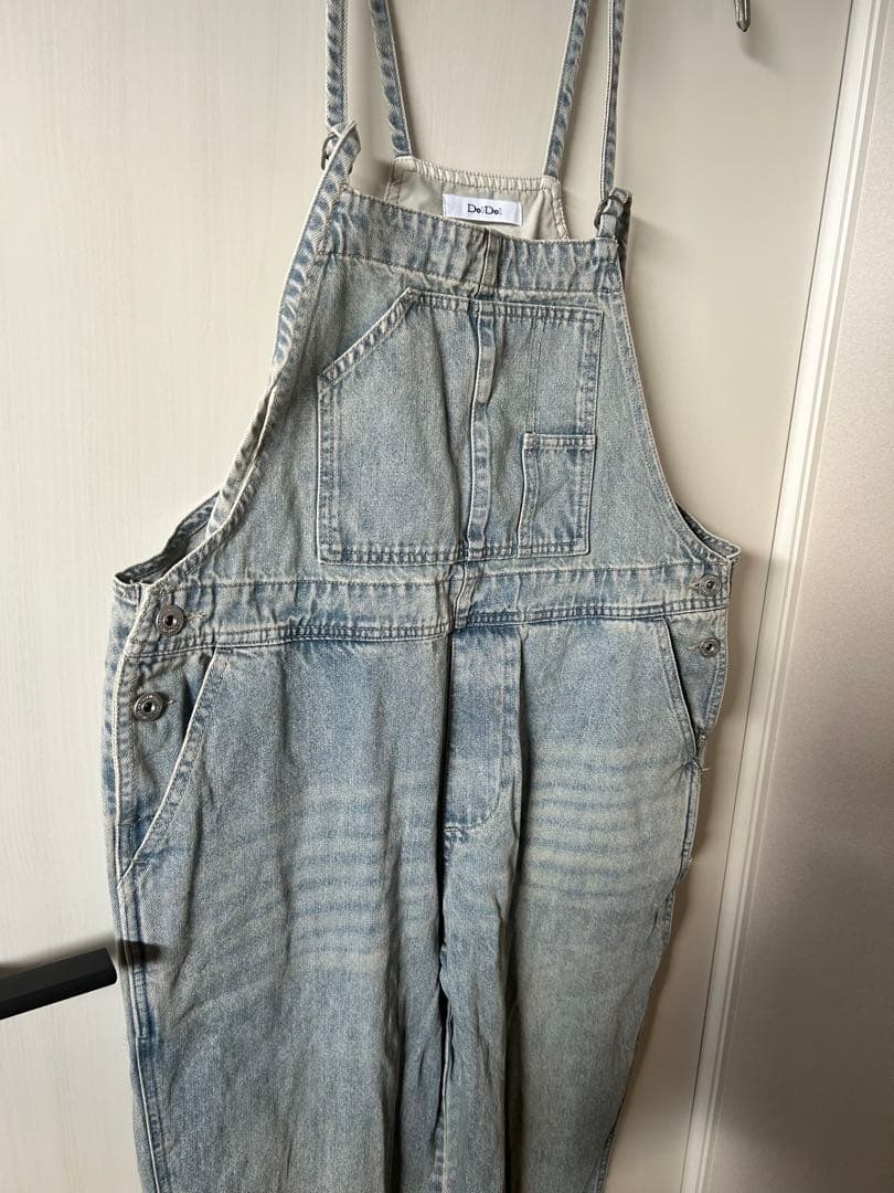 美品　doudou ミドルオンスデニムサロペット　ブルー