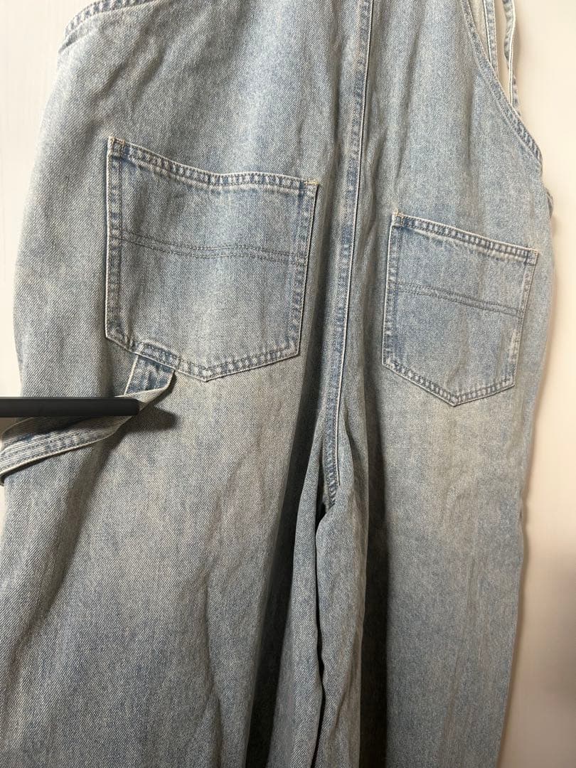 美品　doudou ミドルオンスデニムサロペット　ブルー