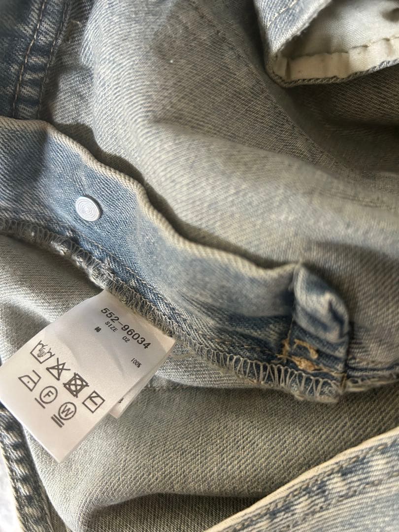 美品　doudou ミドルオンスデニムサロペット　ブルー