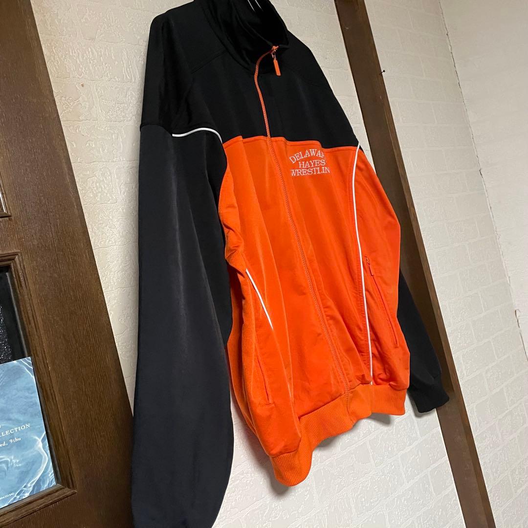 adidas トラックJKT Lサイズ オレンジ/ブラック パフォーマンスロゴ