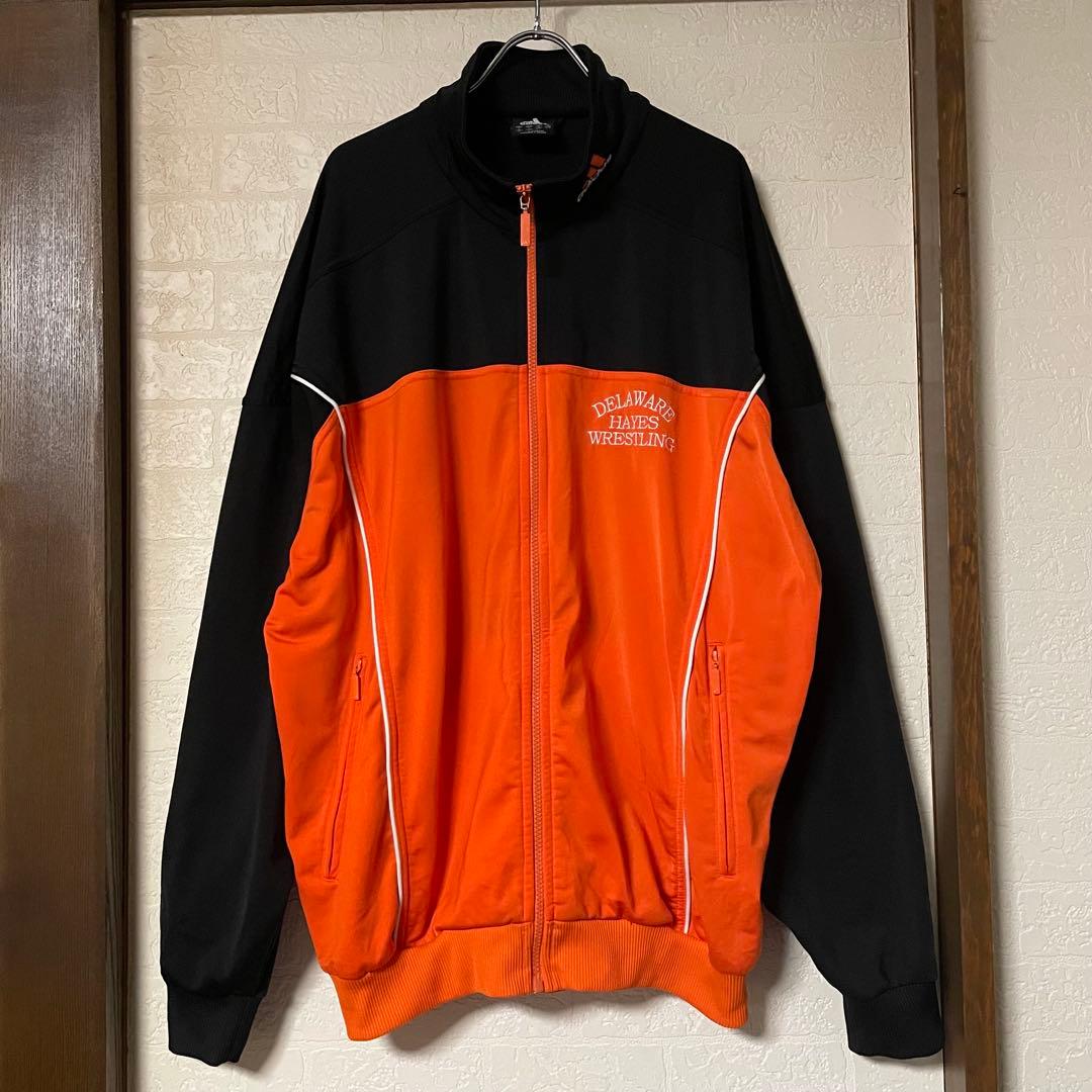 adidas トラックJKT Lサイズ オレンジ/ブラック パフォーマンスロゴ