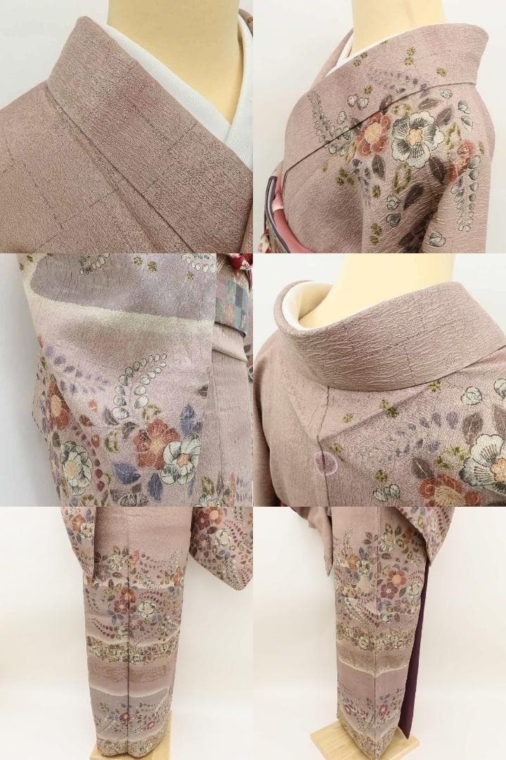 美品 辻が花 正絹トールサイズ“懐かしくて不思議な桃源郷”訪問着 T-39