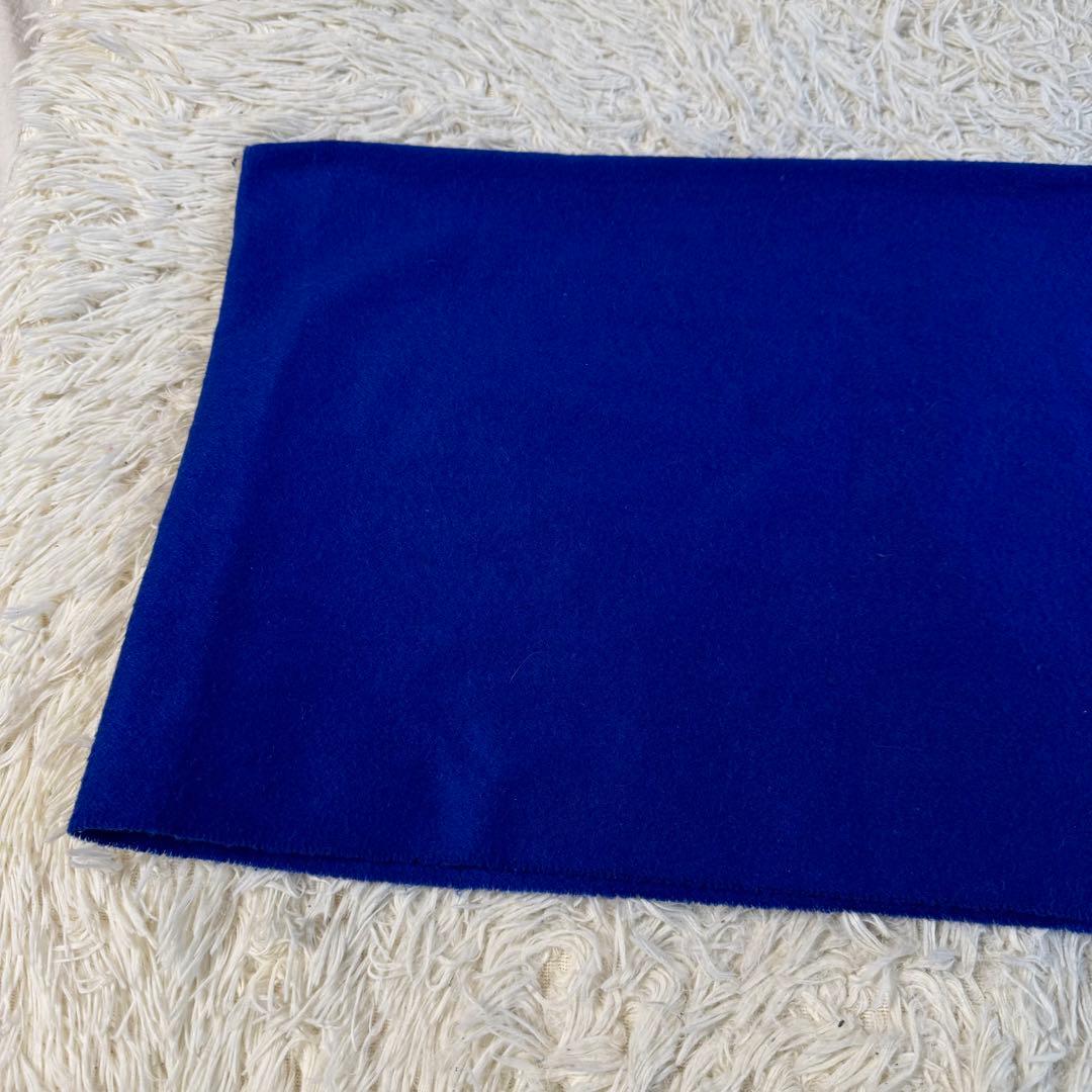 【美品】エルメス　カシミヤ100 フリンジ　マフラー　ブルー