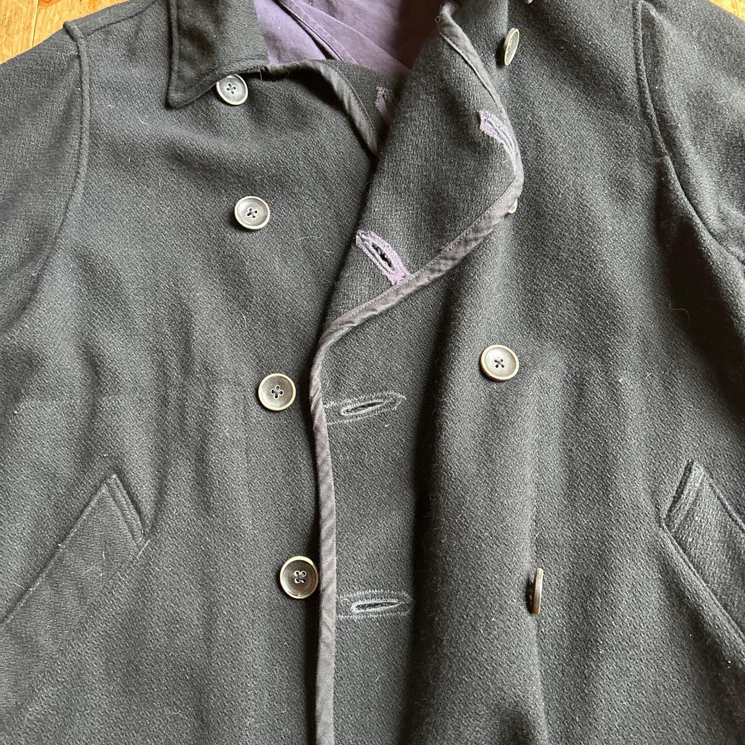 キャピタル　黒いウールダブルブレストピーコート