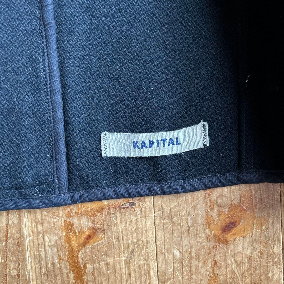 キャピタル　黒いウールダブルブレストピーコート