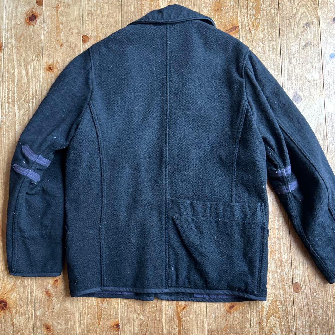 キャピタル　黒いウールダブルブレストピーコート