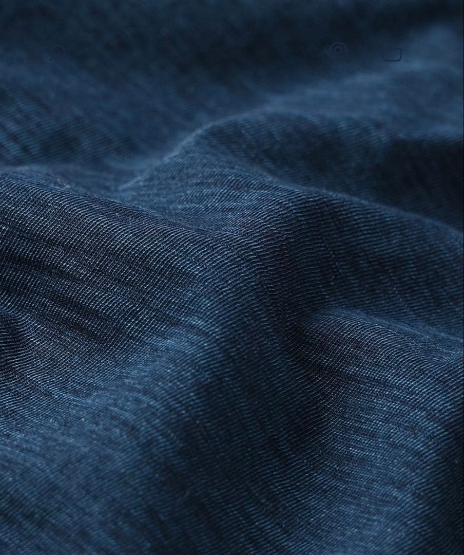 25SS 45R スーピマ天竺のギャザーブラウス（インディゴ）