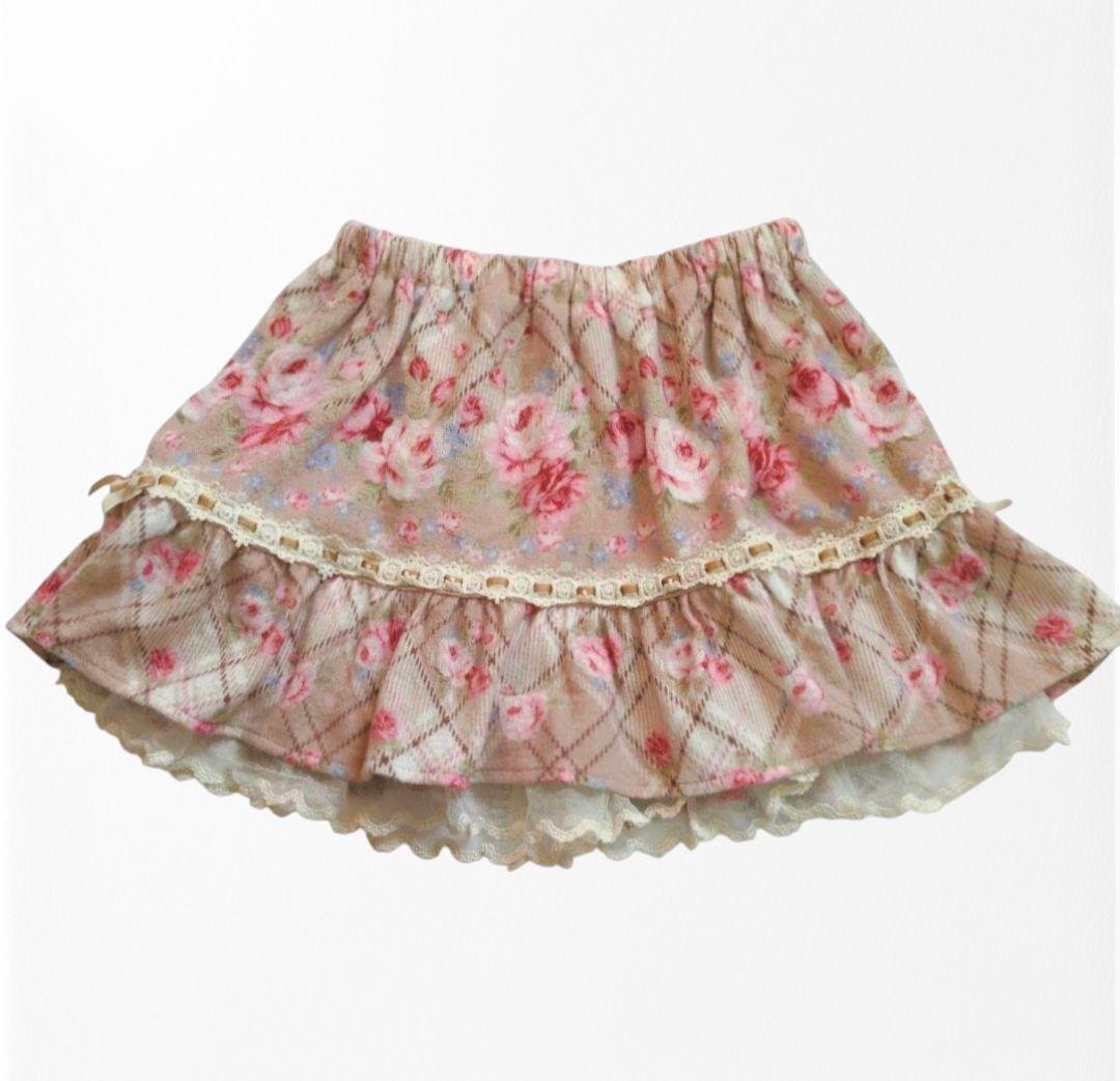 LIZ LISA/リズリサ スカパン ミニスカート 起毛 花柄 リボン