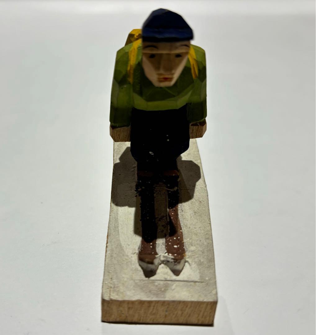 「農民美術 農民人形スキー」木彫り 1体|長野県 伝統美術品 手工芸品 山本鼎