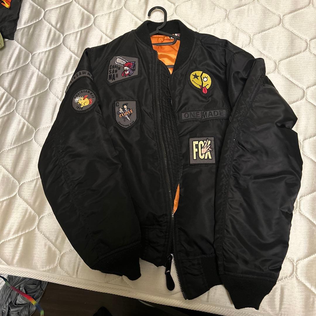 AVIREX MA-1ジャケット ブラック　チェンソーマンコラボ