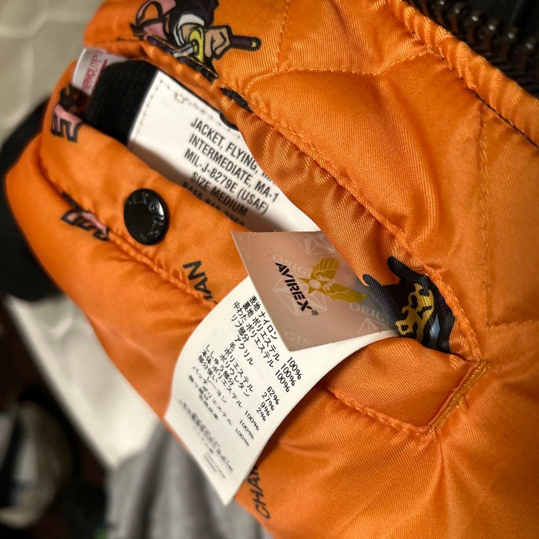 AVIREX MA-1ジャケット ブラック　チェンソーマンコラボ