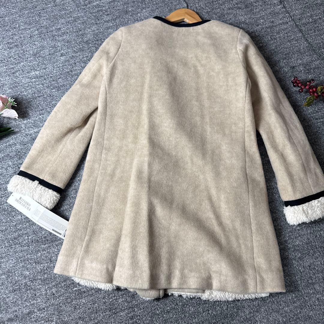 新品　RITSUKO SHIRAHAMA ノーカラーコート　ベージュ　1