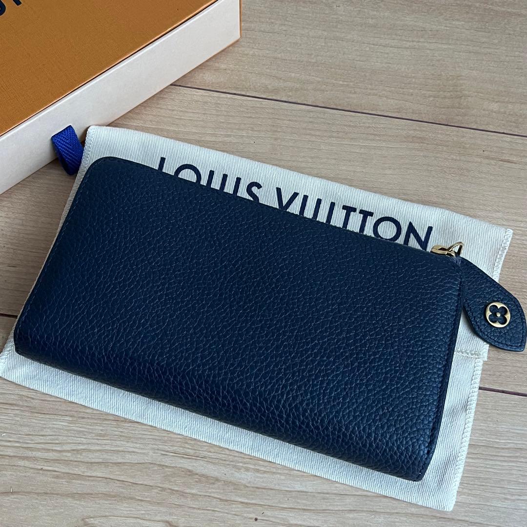LOUISVUITTON ルイヴィトン 長財布 ブルー 青色 レザー ロゴ