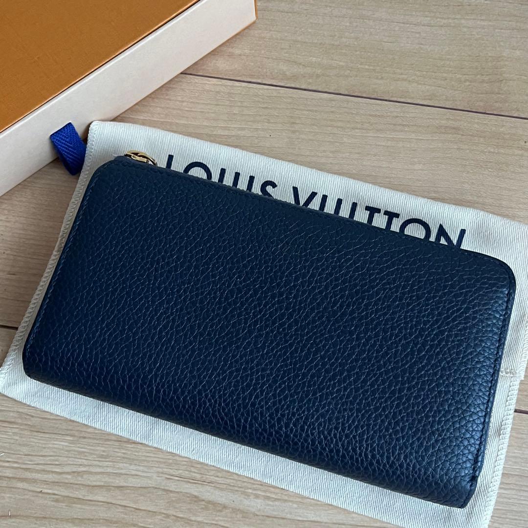 LOUISVUITTON ルイヴィトン 長財布 ブルー 青色 レザー ロゴ