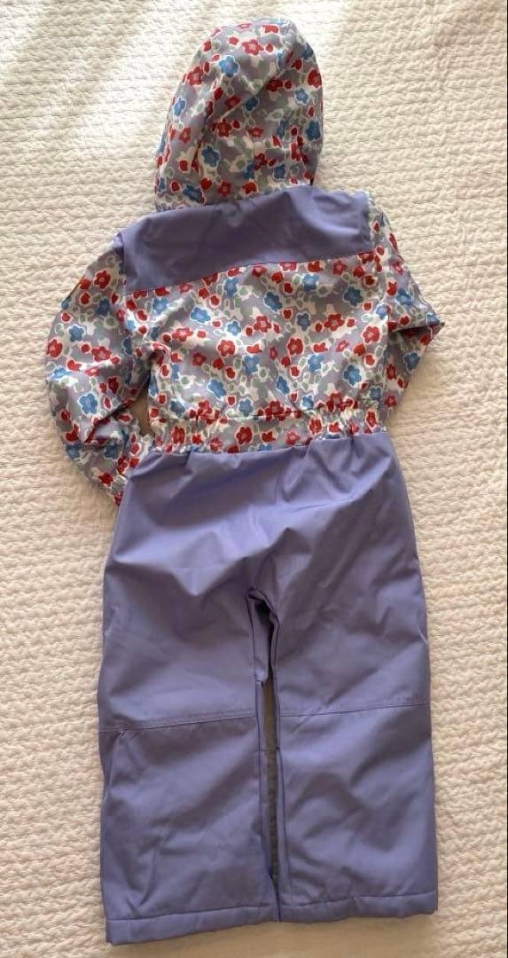 【新品未使用】yukユック❄︎子ども用スキーウェア・スノーウェア　花柄 紫　手袋