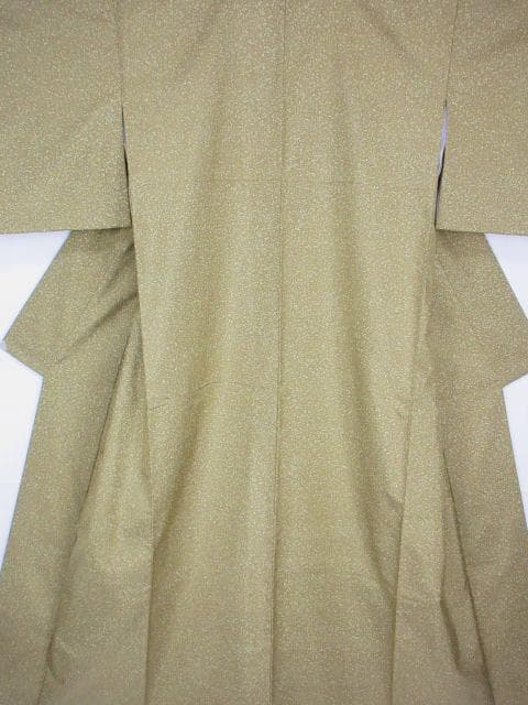 未着用に近い！牛首紬＊たたき染め＊桑染色＊紬＊高級＊着物＊１６３ｃｍ＊裄６５