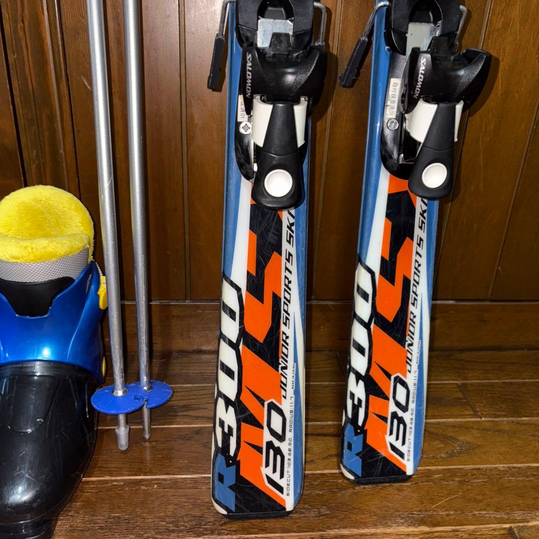 子ども用スキー3点セット Swallow 130cm チューンナップ済み袋付き