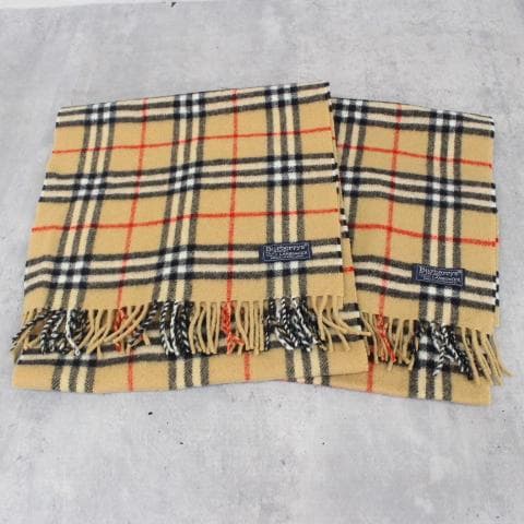 ◇Burberry チェック柄 マフラー2本 100%ラムウール ノバチェック