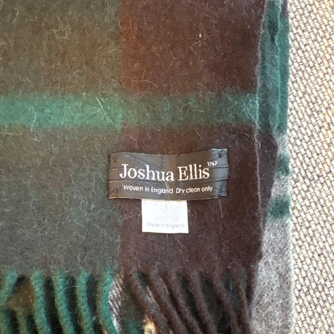 美品　Joshua Ellis チェック柄　グリーン　大判ストール
