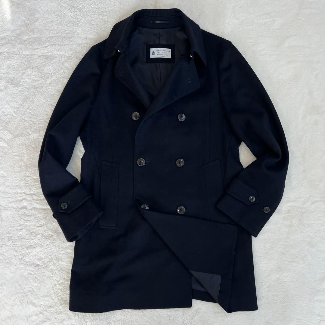 美品✨ トゥモローランド　ピルグリム　チェスターコート　カシミア ネイビー　48