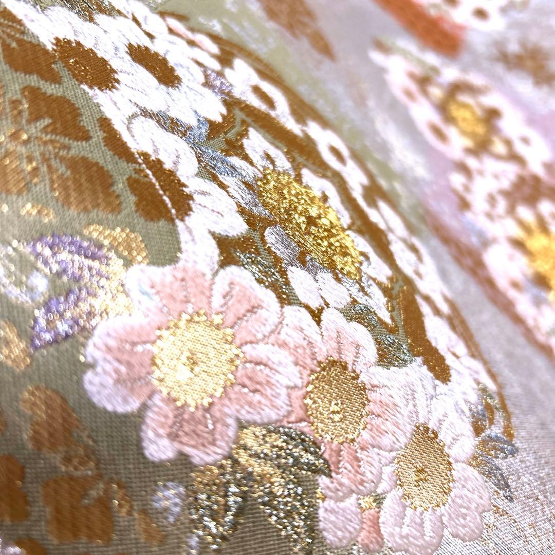 専用ページ　正絹　袋帯《引箔綴　花紋様》