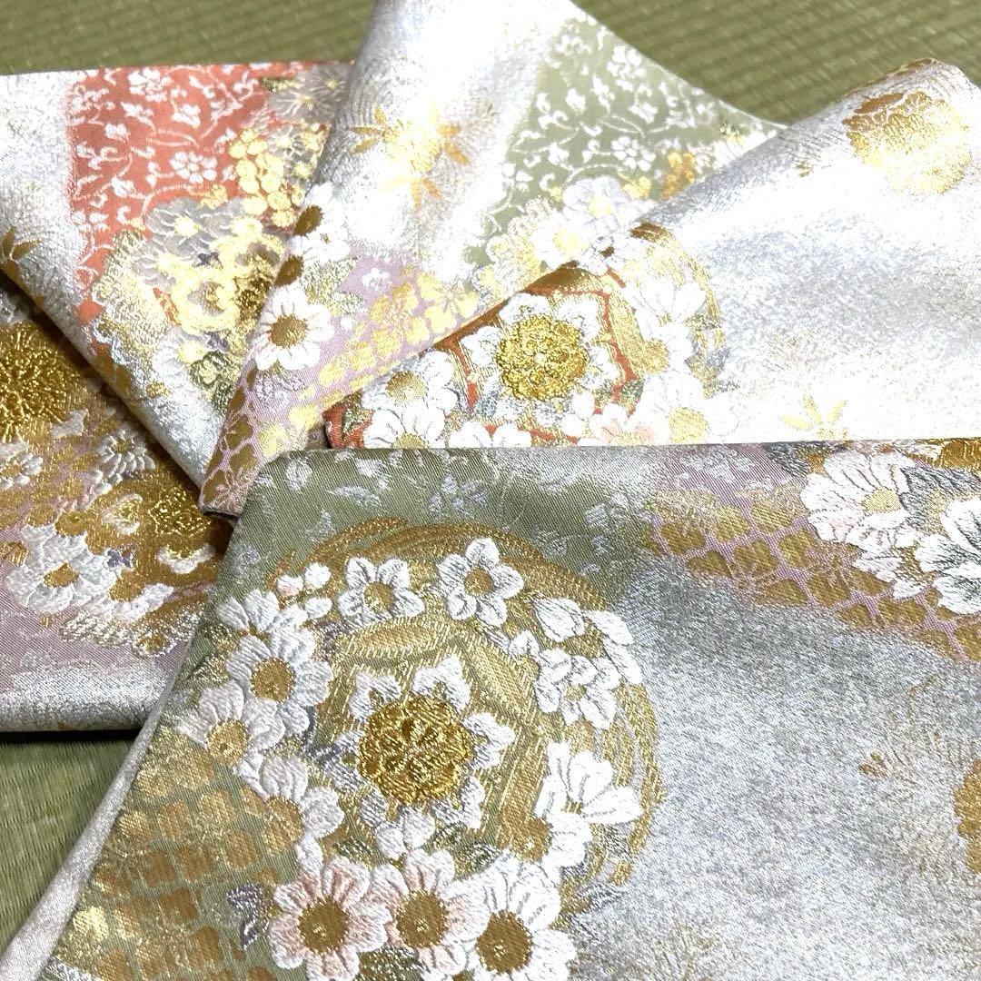 専用ページ　正絹　袋帯《引箔綴　花紋様》