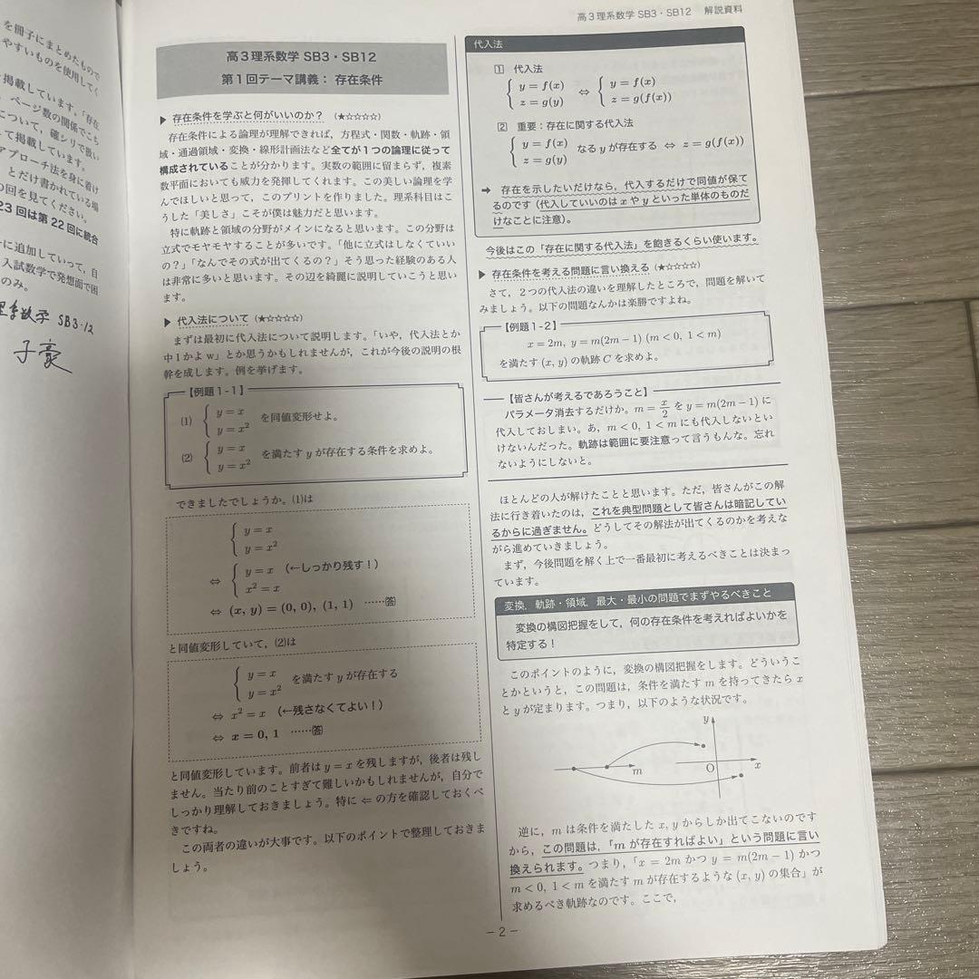 鉄緑会　入試数学鉄則集 数III 存在条件 論理