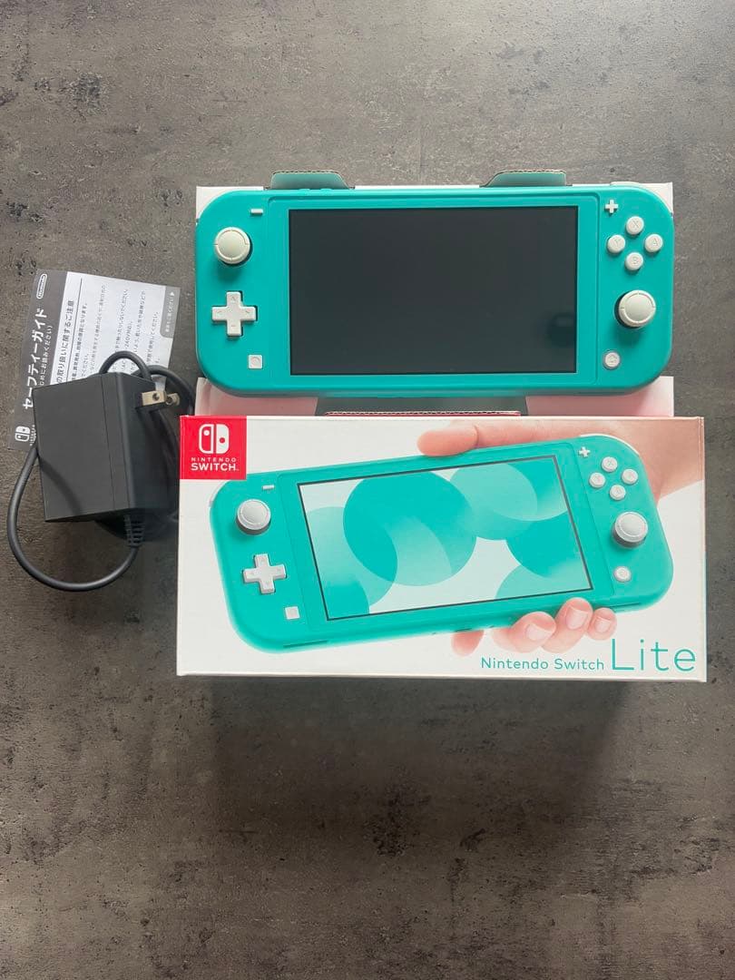 Nintendo Switch Lite ターコイズ 本体　アダプター、箱付き