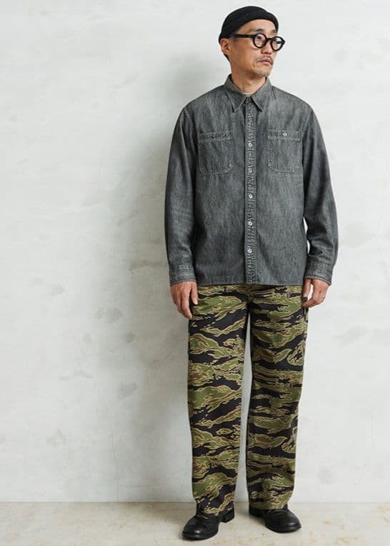 WAIPER.inc 米軍 タイガーストライプ カモ カーゴ トラウザー L
