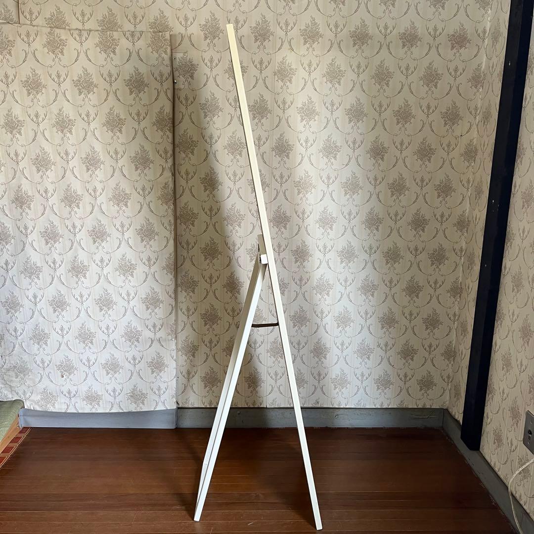 【アンティーク】北欧レトロ 折り畳み スタンドミラー 姿見 全身 鏡 古道具